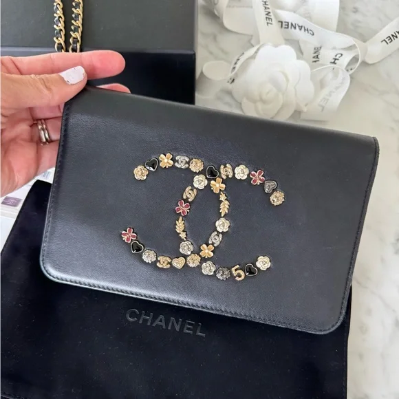 Chanel Wallet On Chain EXTREMELY RARE Lucky Charms Black Calfskin Crossbody Bag - Picture 3 of 16
